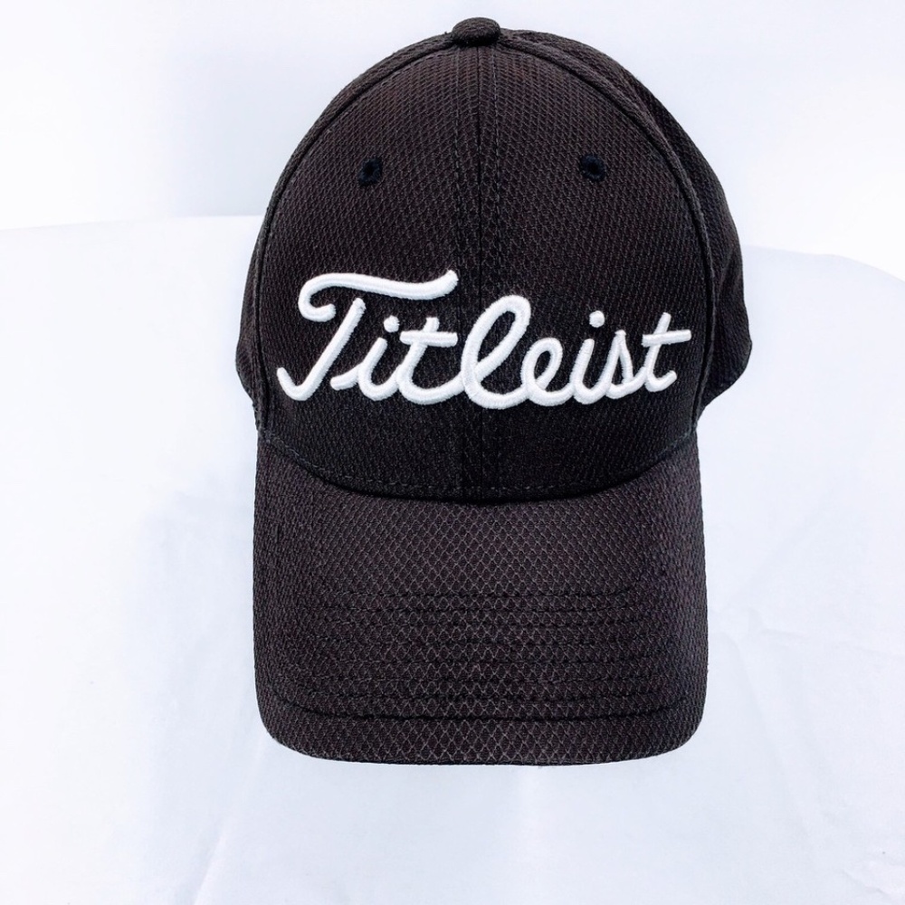 Titleist Mens Tour Golf Hat Charcoal Grey Mesh Stretch Fitted Low Profile L / XL